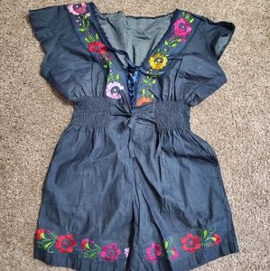 MEXICAN EMBROIDERED ROMPER WOMEN